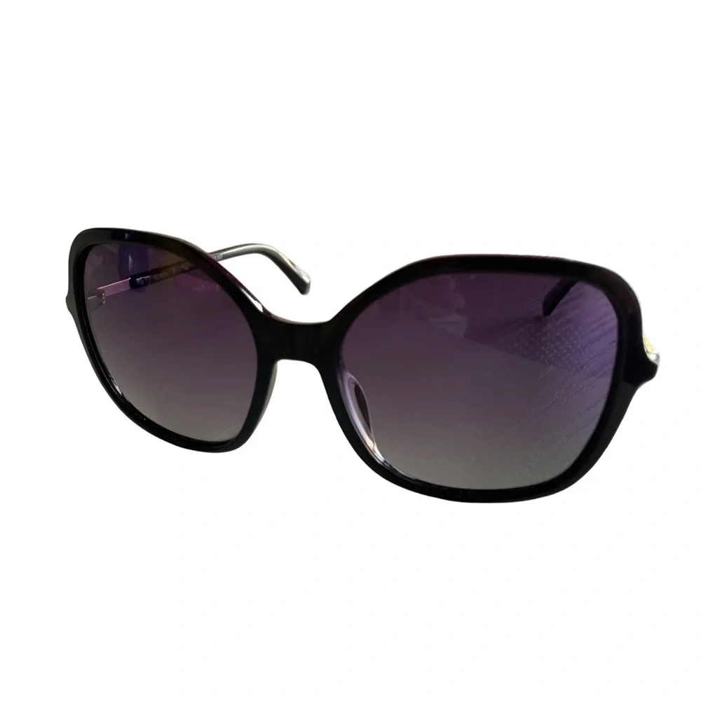 Lilly Pulitzer Norah Polarized Oversized Square Sunglasses Onyx Black